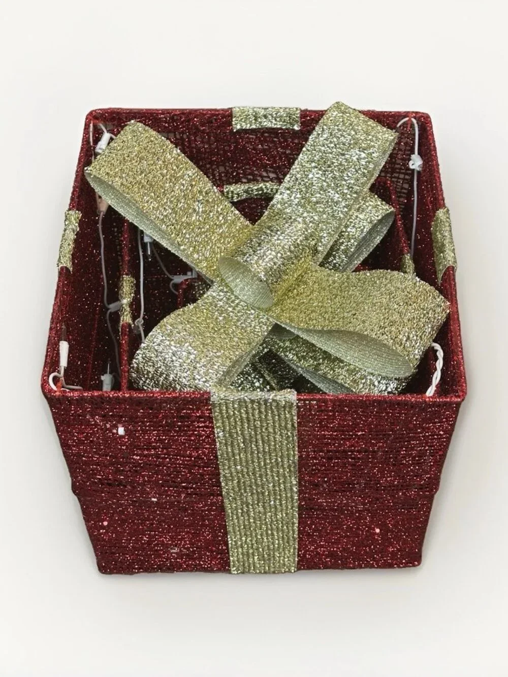 🎁 National Tree Co Pre-Lit Red Sisal Gift Boxes Set 3 Christmas Lighted Decor🎁